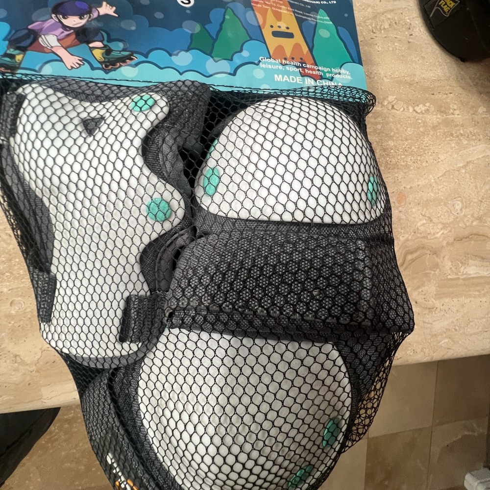 White, grey & blue Protective Gear Set